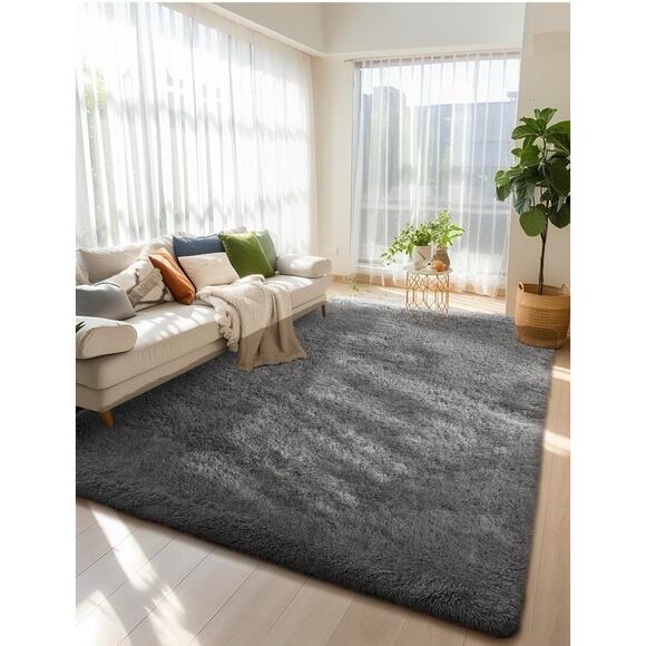 6x9 Area Rugs for Living Room, Large Big Grey Fluffy Shag Fuzzy Plush Soft Ca... - Picture 6 of 8